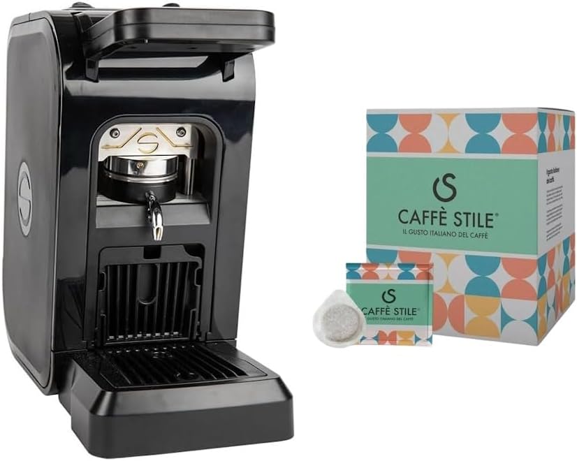 Macchina da caffè, Macchina Caffè Spinel Ciao Nera + Confezione 50 cialde omaggio. Macchina a cialde ESE 44 mm, Caffè Stile