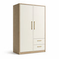 Armadio in Legno e MDF con Ante e Cassetti Beige 180x90x50 cm