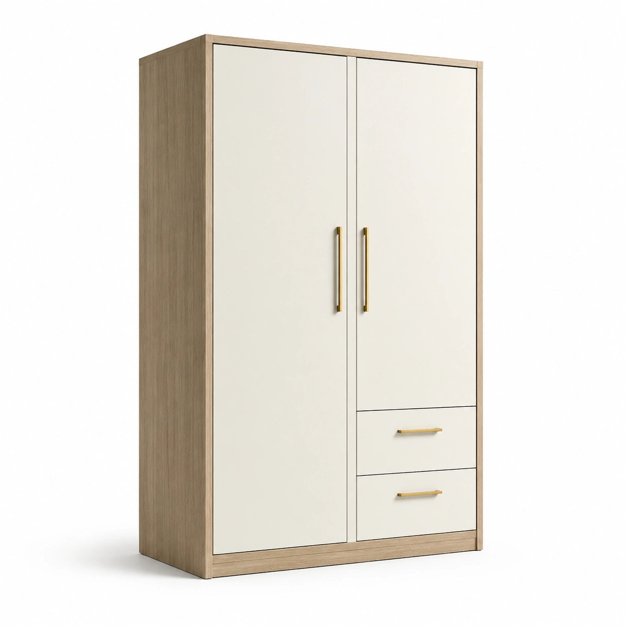 Armadio in Legno e MDF con Ante e Cassetti Beige 180x90x50 cm