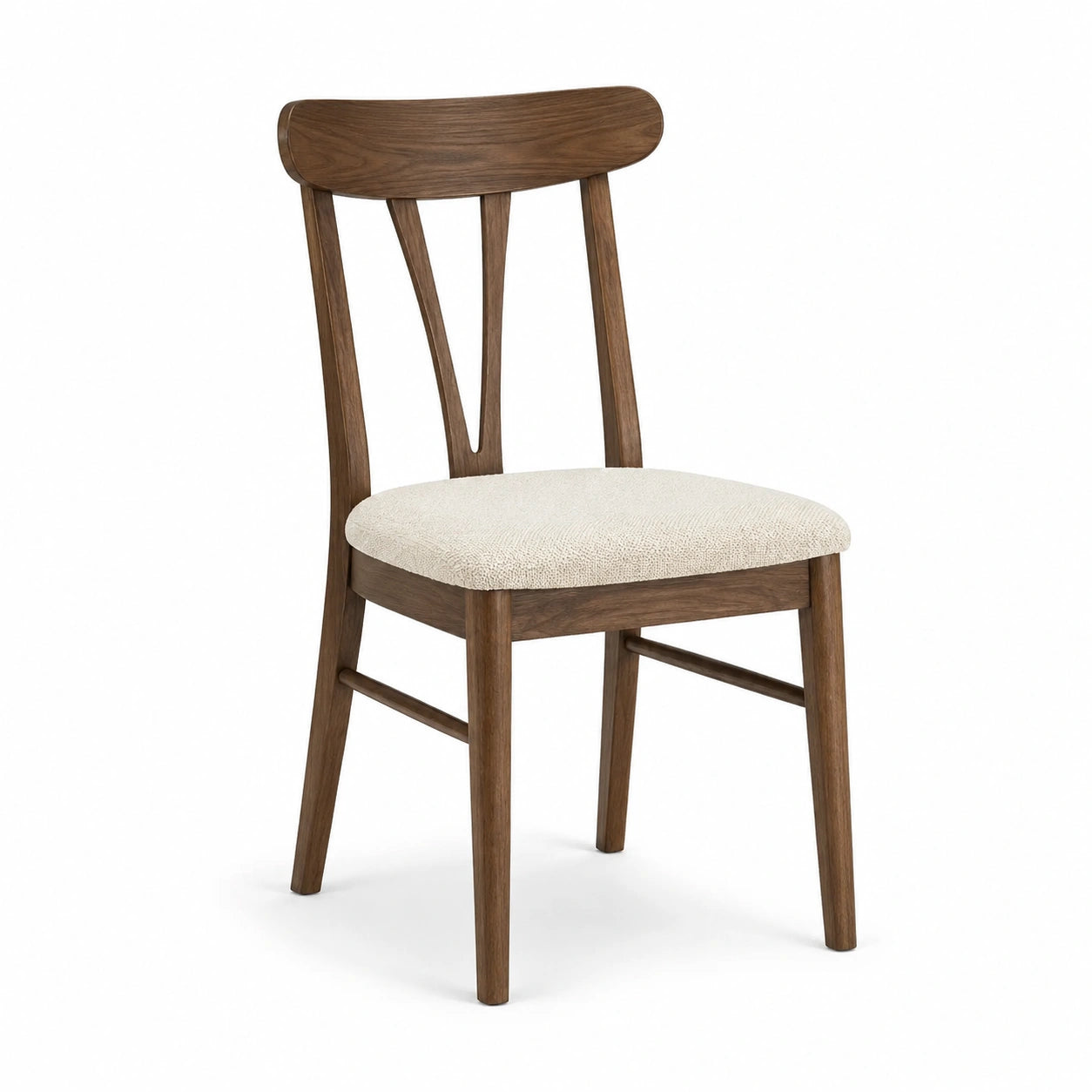 Sedia in legno con seduta in poliestere beige