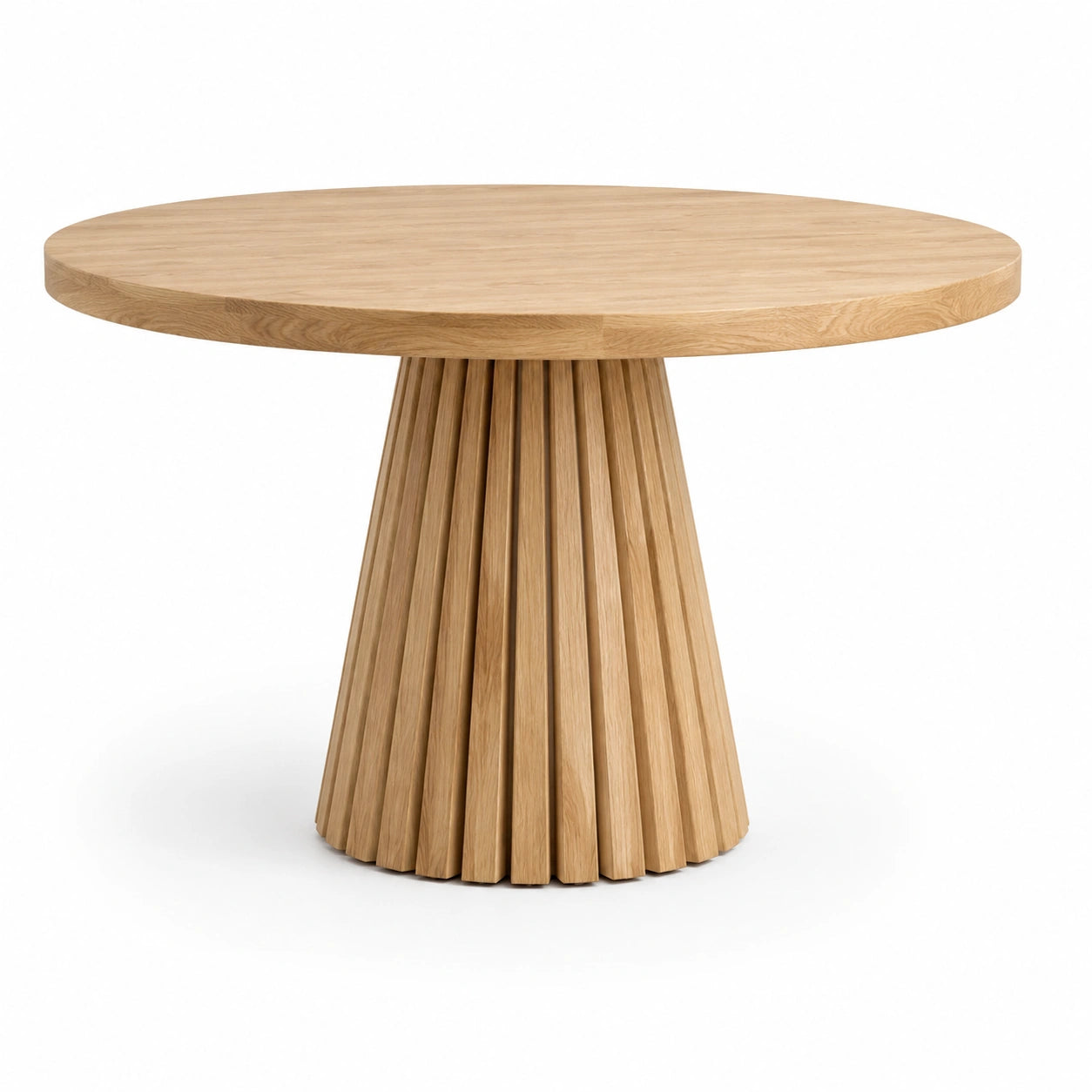 Tavolo da pranzo rotondo in legno di quercia 120 cm