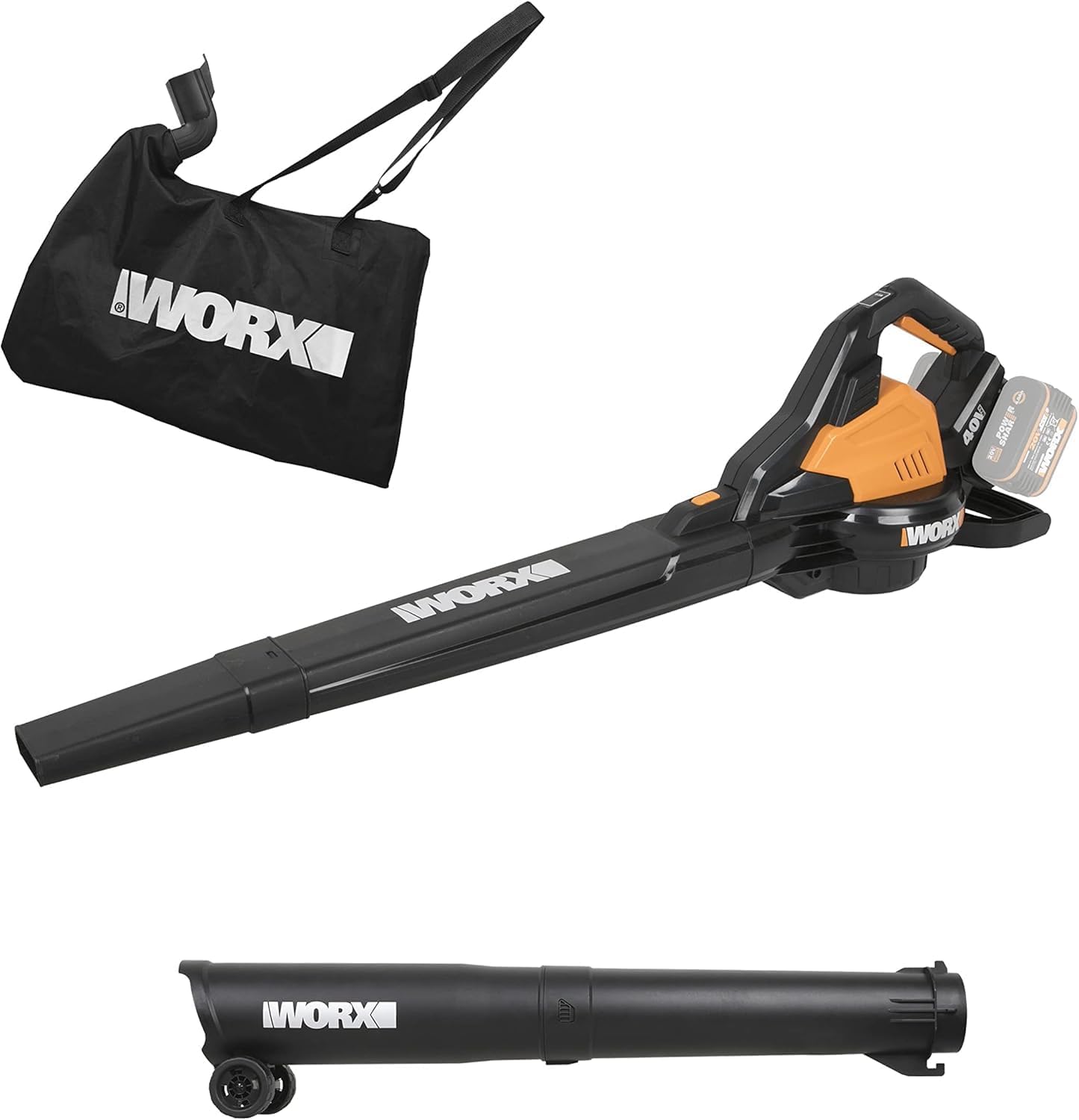 Soffiatori per foglie WG583E, .9 Soffiatore, aspiratore brushless da 40 V con sacco di raccolta - Solo utensile, WORX