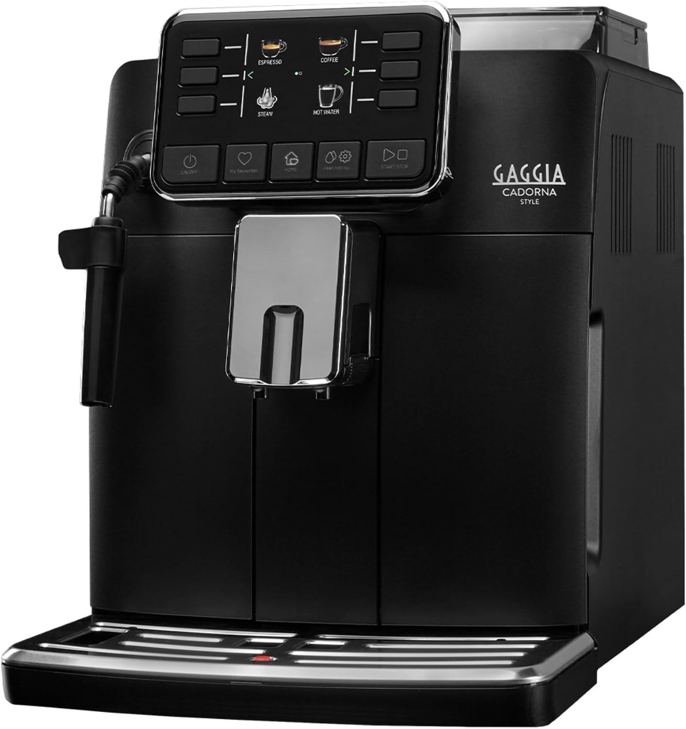 Macchina da caffè automatica RI9600, Cadorna Style, Caffè in Grani o Macinato, 2 tazze, 100% Made in Italy, per Espresso e Cappuccino, Nero, Gaggia