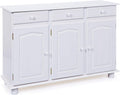 Credenza, Cassettiera rustica - - Buffet - Stile rustico - Mobile laterale - Pino massiccio - 3 ante - 3 cassetti - Laccato bianco - Livio, Inter Link