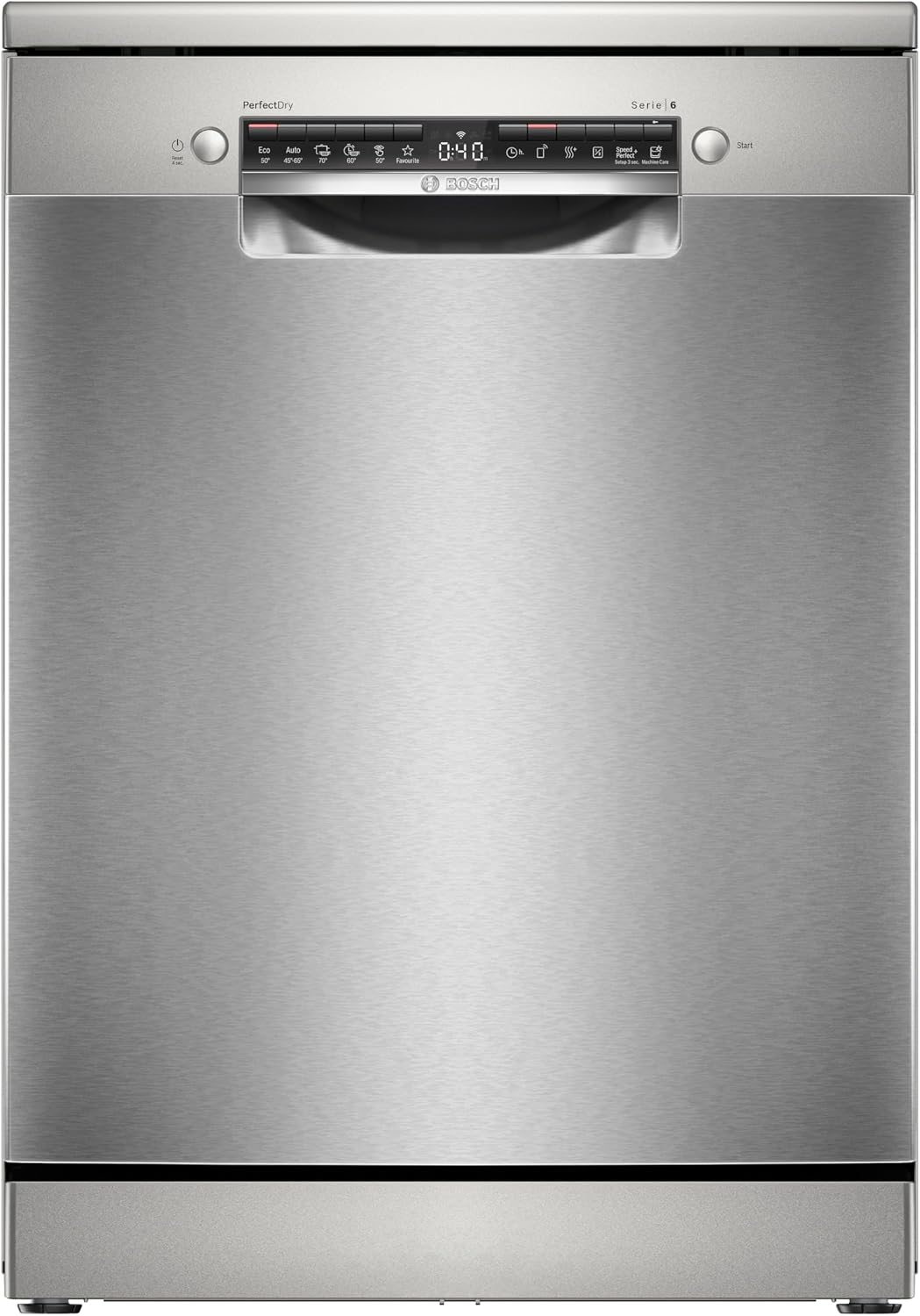 Bosch SMS6ZCI10E lavastoviglie, Serie 6, 14 coperti, Smart da libera installazione, Asciugatura con Zeolite, Cestelli personalizzabili, Acciaio