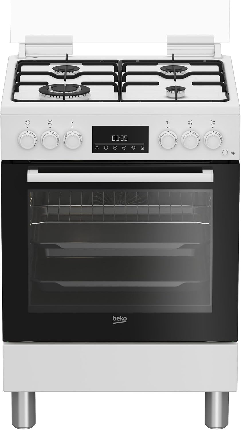 Cucine a libera installazione FBE62310GW, Classe energetica A, 4 fuochi, Cucina a gas con forno elettrico, colore Bianco, Beko