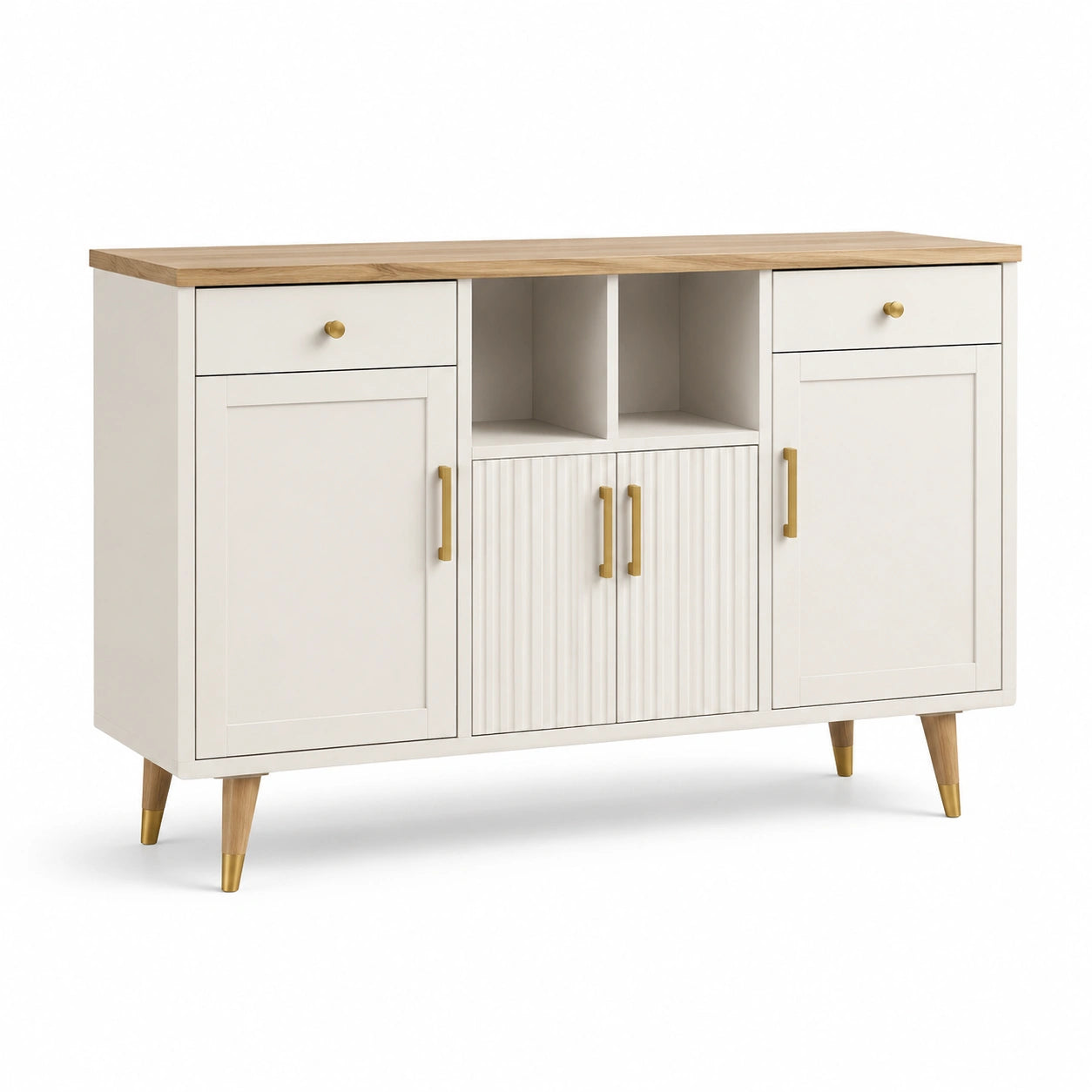 Credenza in legno e MDF con ante e cassetti 150x40x80 cm