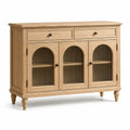 Credenza in legno con ante in vetro e cassetti