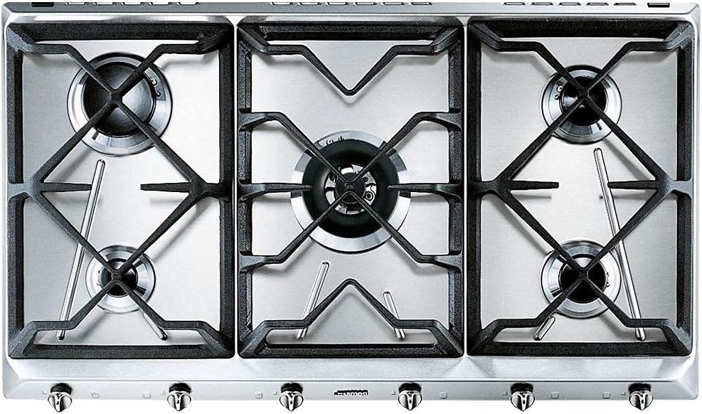 Smeg SRV596GH5 piano cottura, a gas UNIVERSALE, Stainless steel