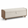 Panca contenitore tessuto legno noce 120x40x45 cm