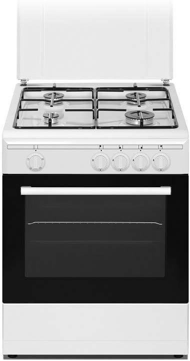 Cucine a libera installazione SN664WE, Cucina a gas 4 Fuochi con forno elettricocon grill 60x58 cm colore bianco, NIKKEI