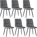 Sedie, Grigio Scuro, da Cucina Moderne Imbottite con Gambe in Metallo Nero, per Sala da Pranzo e Cucina, Design a Quadri, JIJIAN