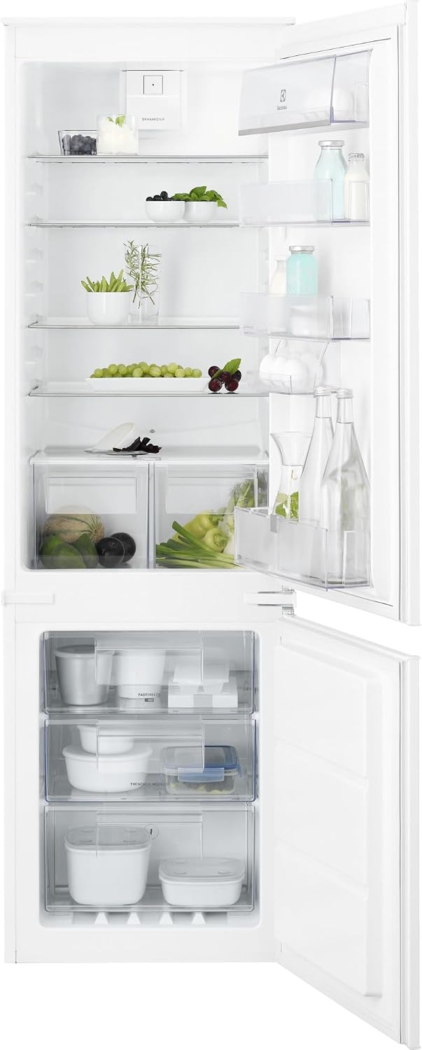 Electrolux ENT6TE18S frigorifero combinato, Frigocongelatore a Incasso Combinato TwinTech Total No Frost, Illuminazione LED, Colore Bianco