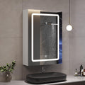 Armadio 3000K, Bianco, Armadietto Specchio Bagno con Luce 50x16x70 cm, Specchiera con Contenitore e Luce LED, Pensile Specchio, DICTAC