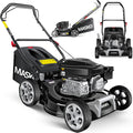 Tosaerba, a benzina 3 in 1, larghezza di taglio 42 cm, motore a 4 tempi OHV 3,4 CV, cesto di raccolta da 50 litri, Include kit per pacciamatura, Masko