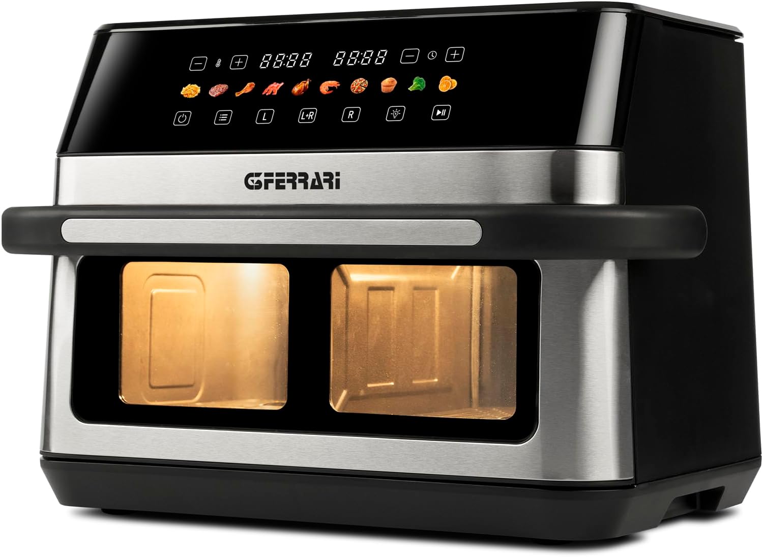 Friggitrice ad aria G10223, 'Friggisano 6+6', 12 Lt, 10 Programmi, Display a Colori, Funzione Essiccatore, Luce Interna, G3 Ferrari