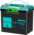 Batterie a ciclo profondo 100A, Sistemi a Energia Solare, Batteria al Litio da LiFePO4 Mini 12 V 100 Ah con LED, Campeggio, SEMENERG