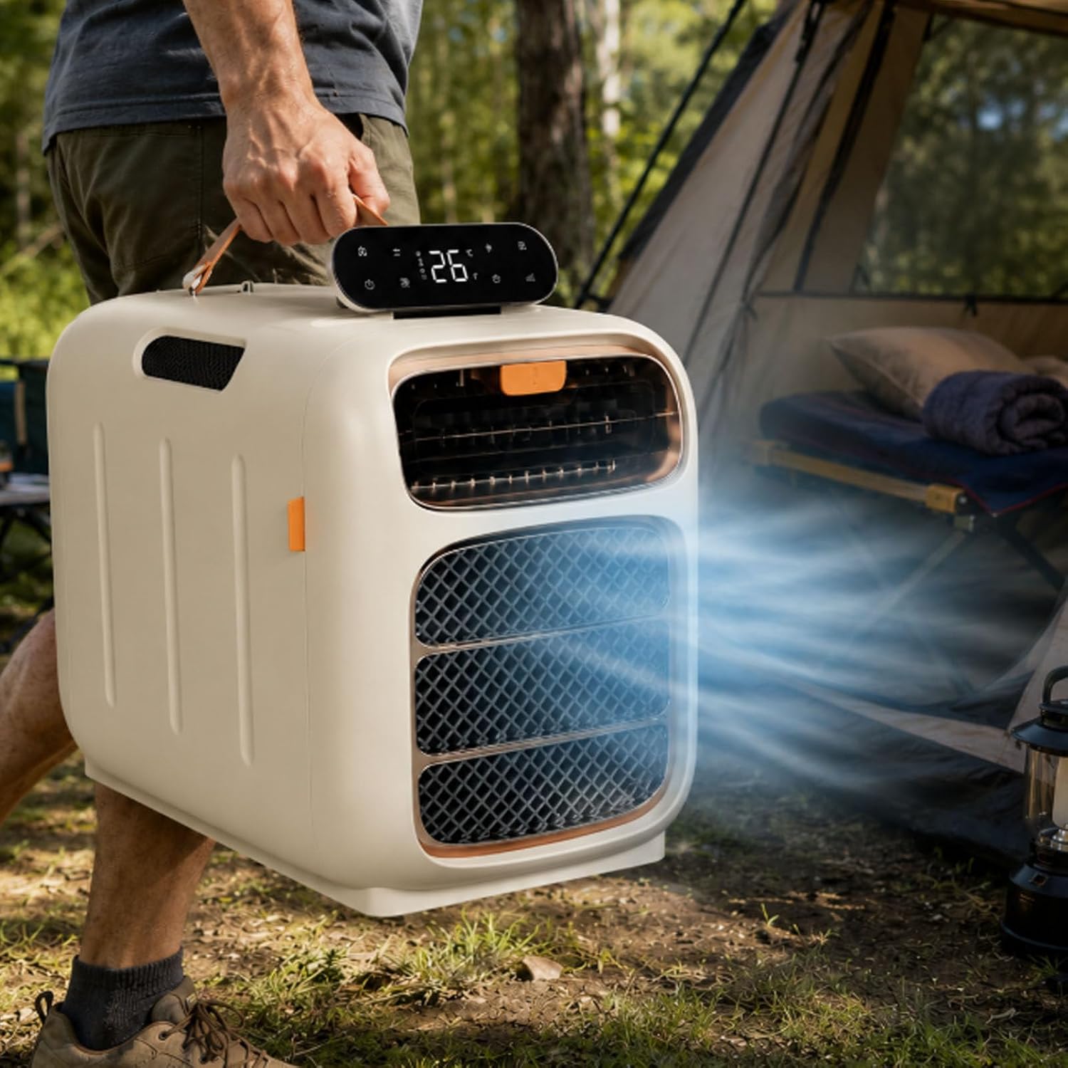 Condizionatore portatile, 3 velocità e comandi touc, Condizionatore d'Aria Portatile, Modello 2026 per Tende e Camper, Generic