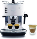 De'Longhi ECO311 macchina da caffè, ICONA .W Espresso Manuale e Cappuccino, in Polvere e Cialde E.S.E., Spegnimento Automatico, Scaldatazze, Bianco