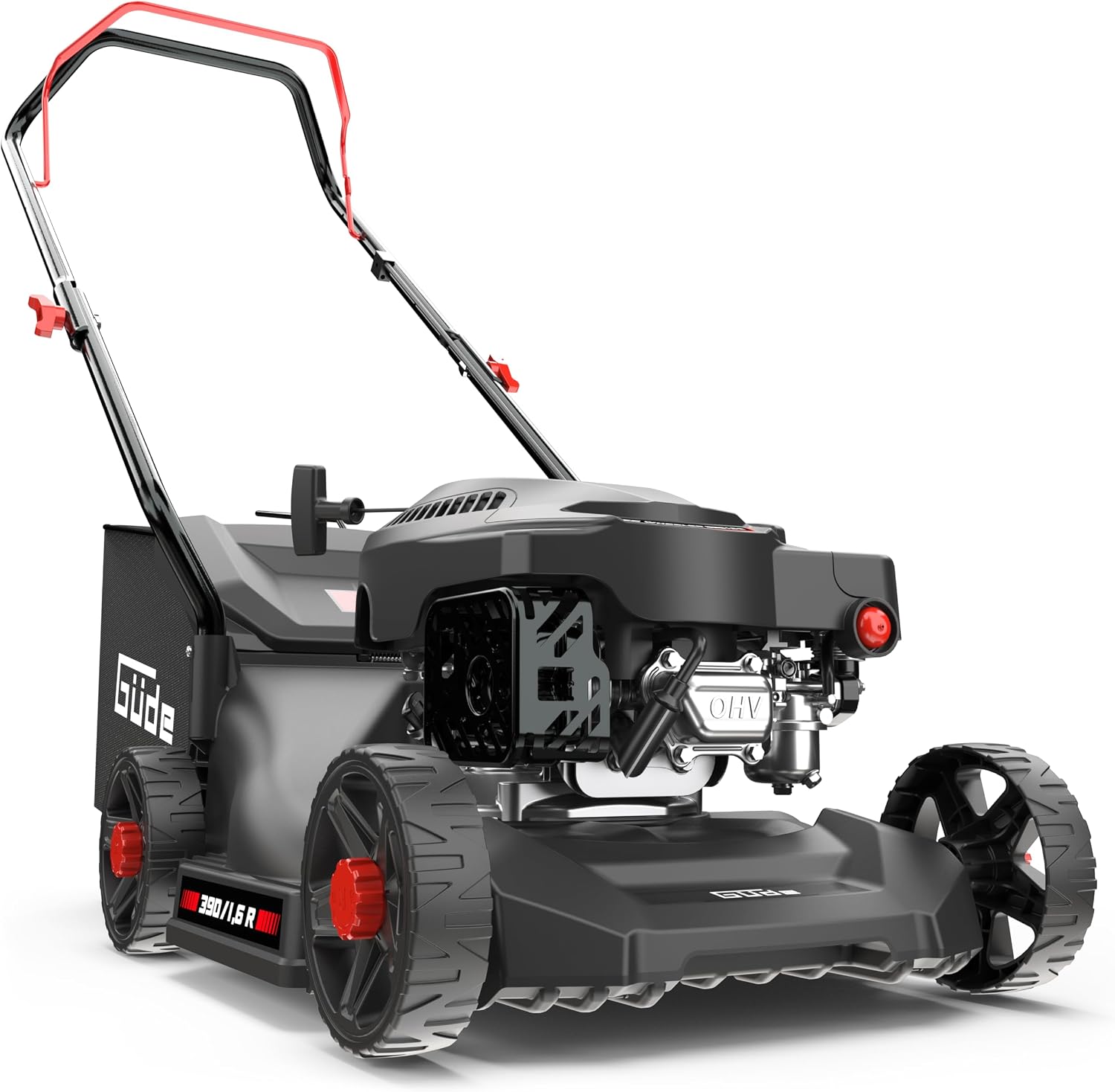 Tosaerba, ECO Wheeler 390 1,6 R (motore a benzina a 4 tempi 1,6, 2 (kW, larghezza di taglio 390 mm, dispositivo di cattura 35 L, PS), falciatura, Güde