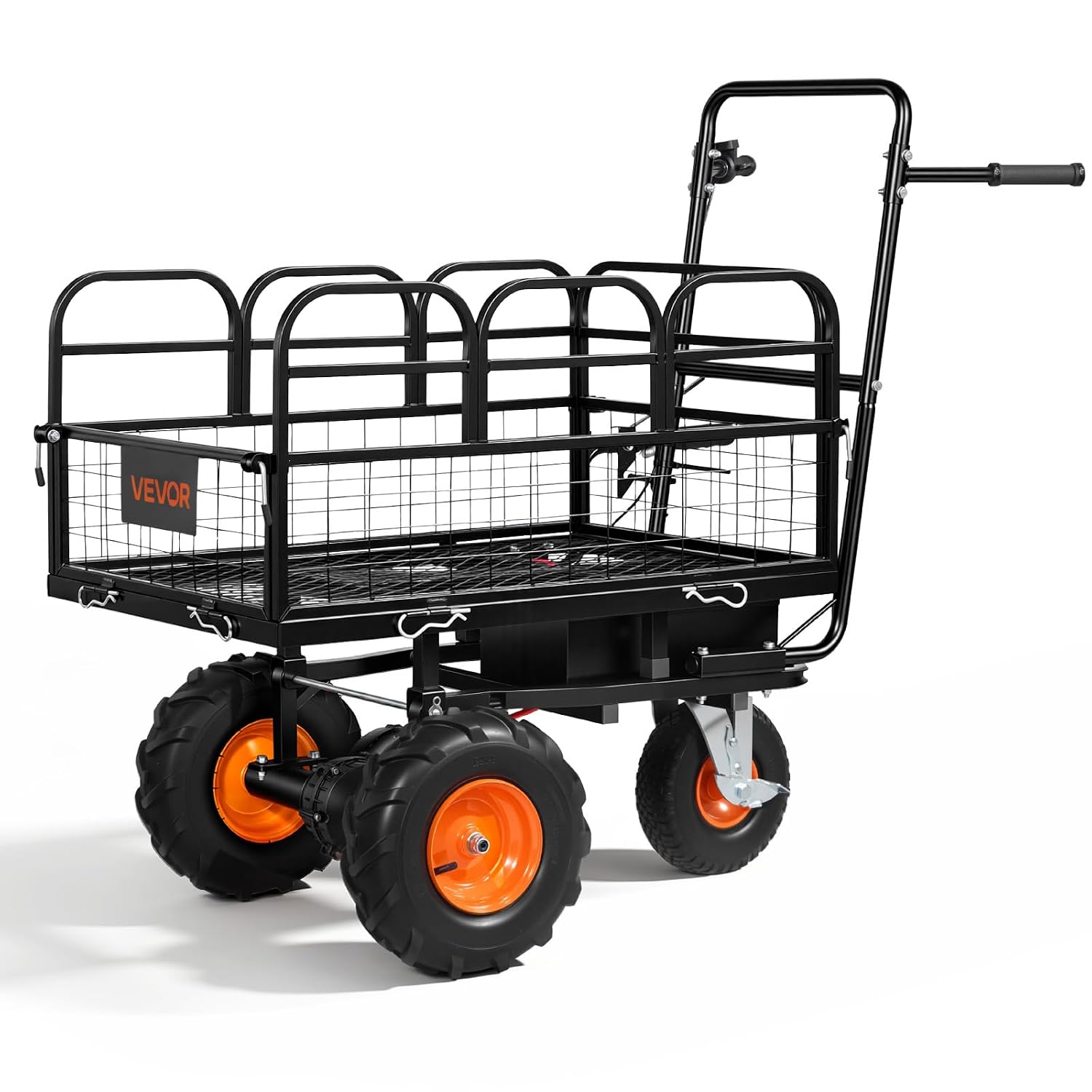 VEVOR Trolley, con Pianale di Carico Modulare Multiuso, Carrello Elettrico da Giardino, per Fattoria e Cortile Trasporto Oggetti