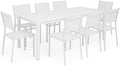 Tavoli standard, Tavolo LINOSA Allungabile in alluminio rettangolare ideale per giardino con piano a doghe dal design moderno (Bianco, Totò Piccinni