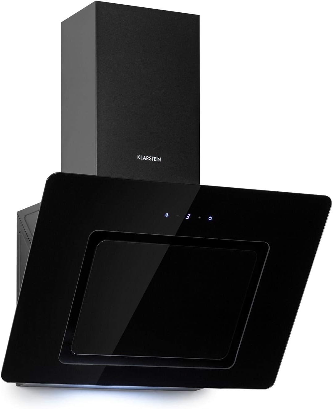 Cappe a muro, Inclinata, Classe Energetica B, Scarico, Ricircolo Opzionale, Luce LED, Touch-Control, Alloggiamento in Vetro, Cappa a Parete, KLARSTEIN