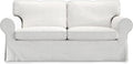 Fodere copridivano, Bianco, Copridivano per IKEA EKTORP 2 Posti – Fodera su Misura in Cotone, Lavabile, divano non incluso. Cotone, MASTERS OF COVERS