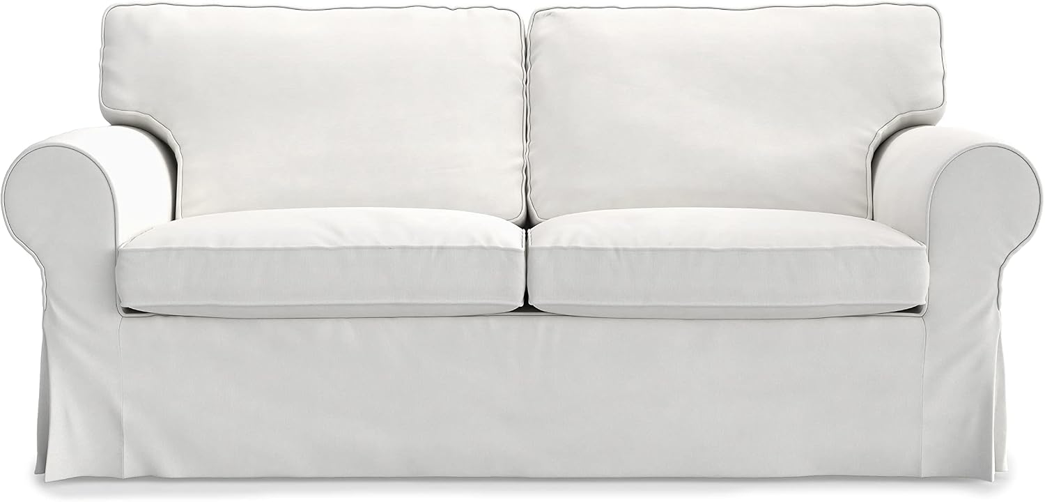 Fodere copridivano, Bianco, Copridivano per IKEA EKTORP 2 Posti – Fodera su Misura in Cotone, Lavabile, divano non incluso. Cotone, MASTERS OF COVERS
