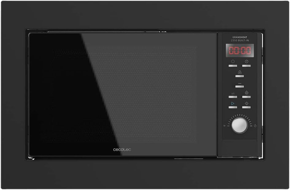 Cecotec forno a microonde, 23 litri, grill di 1000 W, 9 funzioni preconfigurate, 900 W in 6 livelli, 9 funzioni preimpostate, integrabili, timer