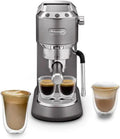 De'Longhi EC885 macchina da caffè, Dedica Arte .M, Macchina Caffè a Pompa Tradizionale Barista, Macchina Manuale con Montalatte My LatteArt, Metallo