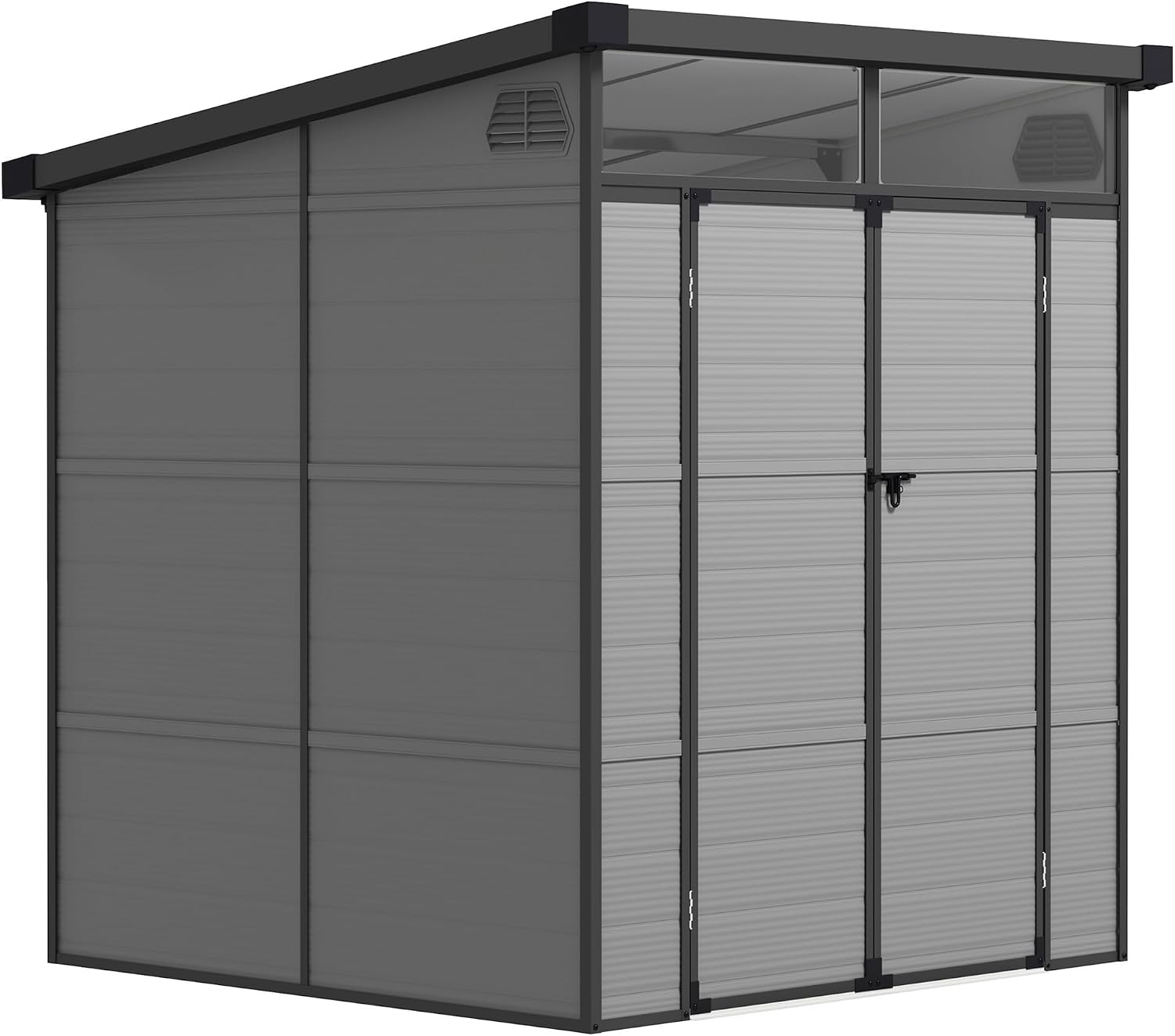 Casetta da giardino, 3.24 m2 in Resina e Alluminio con 2 Finestre Trasparenti e 2 Prese d'Aria, Outsunny