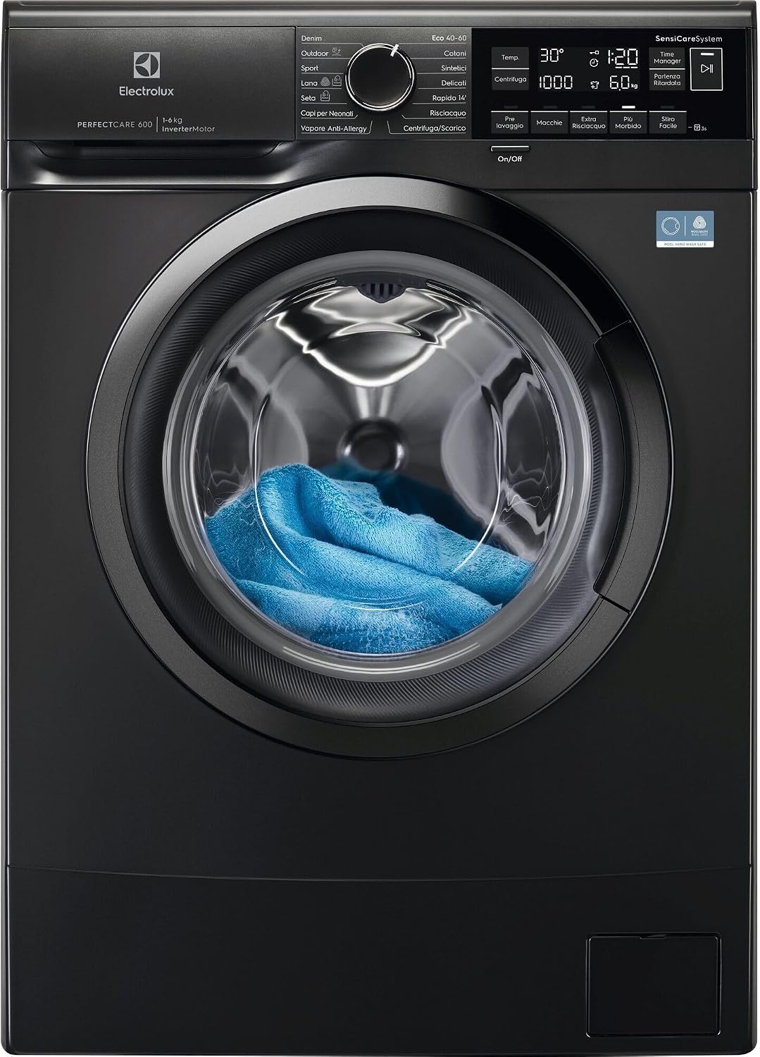 Electrolux EW6S326ABL lavatrice, 1200 giri, Slim Carica Frontale, Classe A, Tecnologia SensiCare, Programmi Rapidi, Display LED, Design Compatto