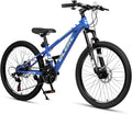 Mountain bike per bambini, Colori Multipli, Bici A 21 Marce Con Sospensione Anteriore E Freni A Disco, Glerc