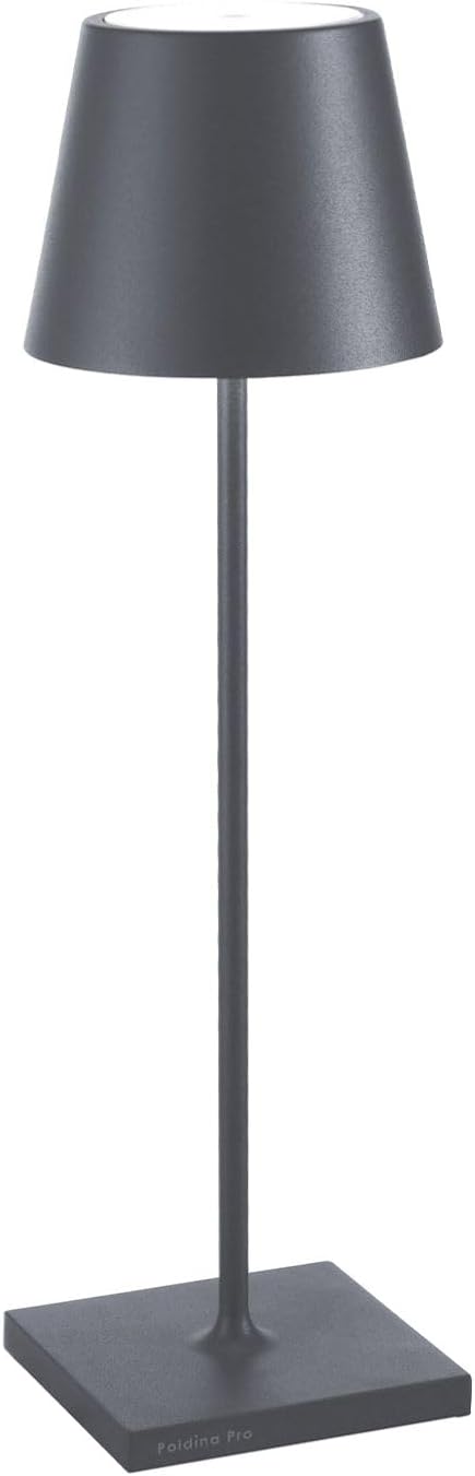 Lampade da tavolo e abat-jour, Colore Grigio Scuro, 2200-3000 K, Poldina Pro, Utilizzabile anche come Lampada da Esterni, Dimmer, Zafferano