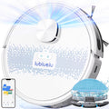 Robot aspirapolvere SL60D-W, Lavapavimenti con Mappatura 4500 Pa a 5 Piani, Robot Vacuum Mop 3 in 1, LiDAR Laser 9.0, WiFi, Alex Control, Lubluelu