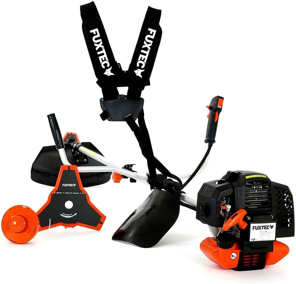 Decespugliatore FX-MS152, a scoppio – 2in1 multifunzione – Tagliabordi benzina 2 tempi – Motore 52 cc da 3 CV – Con tracolla professionale, Fuxtec
