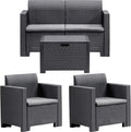Set mobili da giardino, 281 X 155 X 79 cm, Antracite, 9067.4 Set Nebraska 2 Salottini, BICA