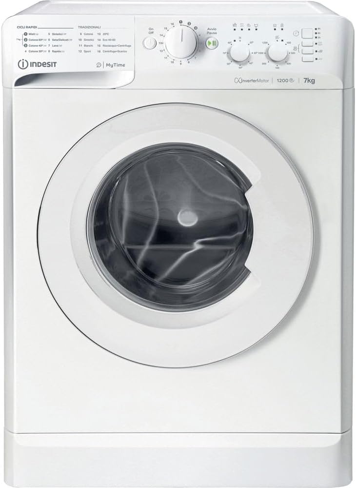 Lavatrice, 16 Programmi, Centrifuga 1200 Giri, Classe A, Partenza Ritardata e Motore Inverter - Elettrodomestici per la Casa, Indesit