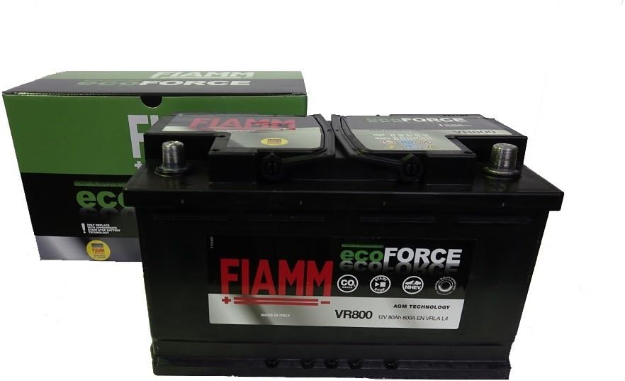 Batterie per auto VR800, BATTERIA AUTO ecoFORCE AGM START&STOP 80 Ah 800A 12 V +DX 315x175x190, FIAMM