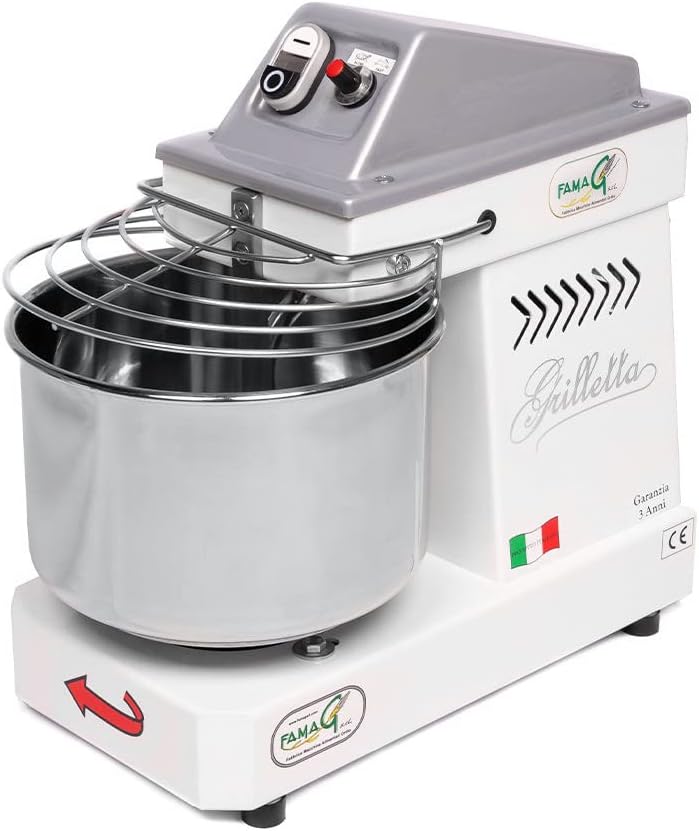 Impastatrici IM5, Impastatrice Famag Grilletta da kg.5 di impasto, pizza, biscotti e dolci, 10 Velocità per pane, Acciaio inossidabile, Generico