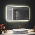 Specchi da parete 3000K-6500K, Specchio Luminoso da Bagno con Dimmer, Anti-appannamento, Funzione Memoria, Orizzontale, Verticale, SIRHONA