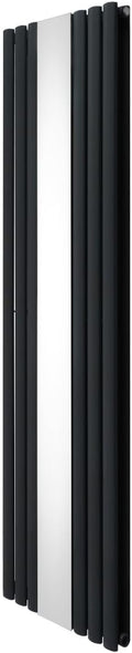 Radiatori, Radiatore a pannello ovale con specchio, design moderno, doppia colonna, spazzola, 1800 mm x 500 mm, Monster Shop