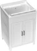 Lavandini di lavanderia e pluriuso 50P, : Mobile lavatoio in resina di PP, Facile da montare, Vasca Resistente agli acidi di uso comune, Adventa