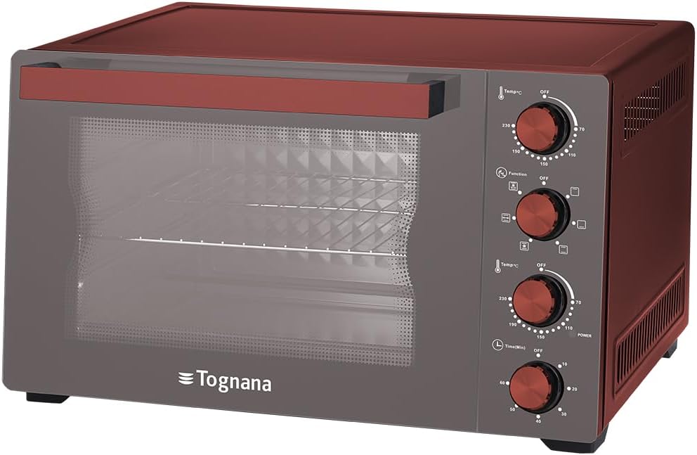 Fornellini elettrici, alluminio e vetro, rosso, Forno Elettrico 45 L, Iridea, Tognana