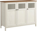 Arredamento LSC099WJ02, Mobiletto Multiuso, Credenza, Armadietto con Ante in Vetro, Stile Industriale, Struttura in Acciaio, VASAGLE
