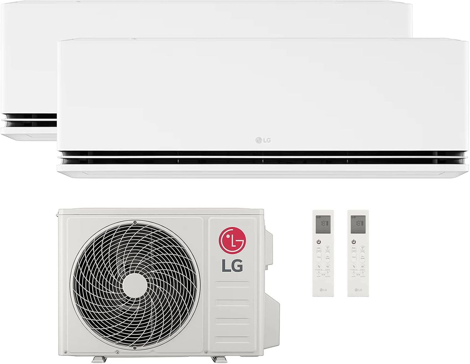 LG R32 climatizzatore split, Condizionatore a 2 Split DualCool Deluxe WiFi 9000+12000 Btu, Climatizzatore con 2 Unità Interne a, Pompa di Calore