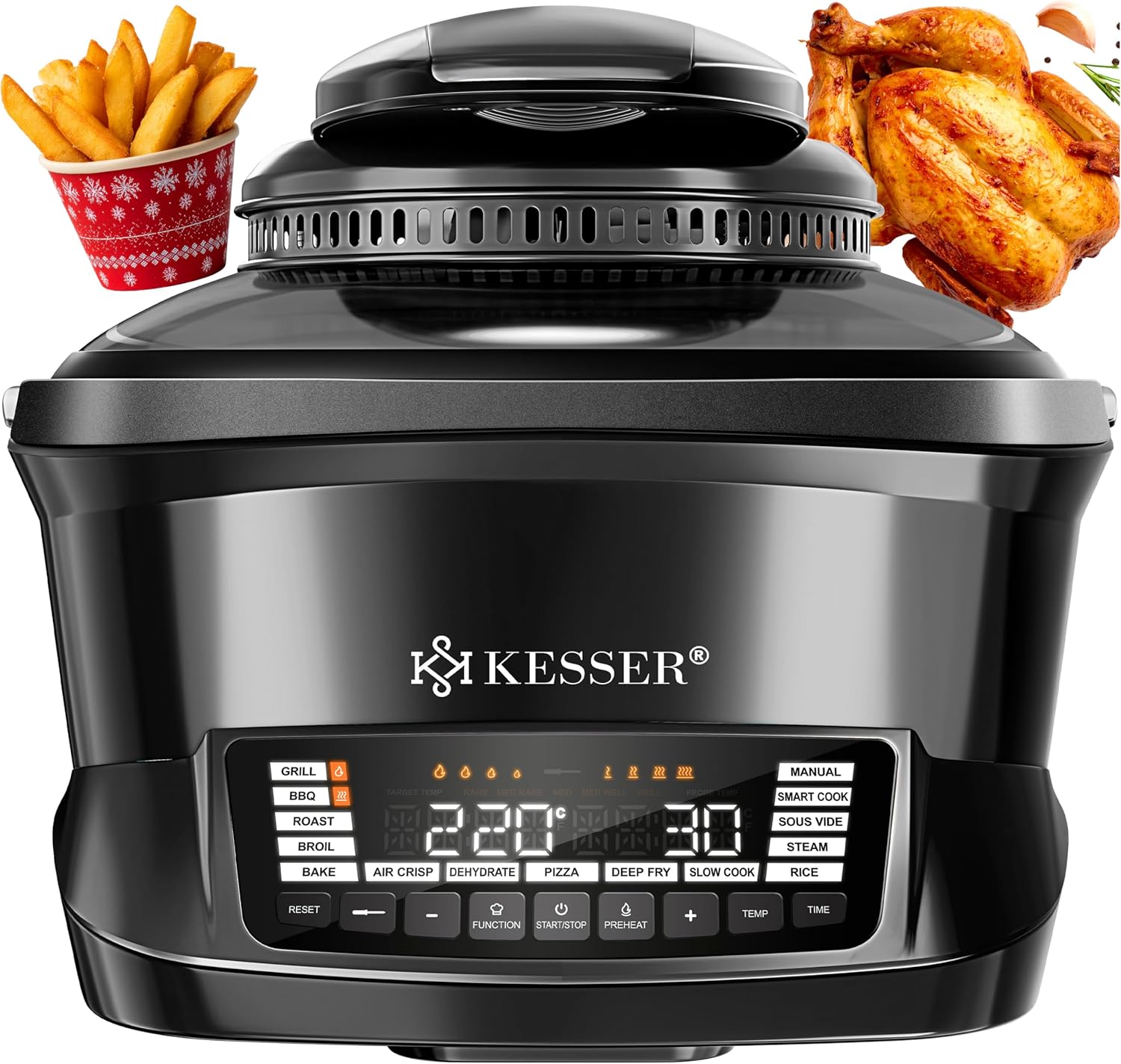 Multi-Cooker, Cuocere al Forno, Cuocere a Bassa Temperatura, Cottura a Vapore, Preriscaldamento, KESSER