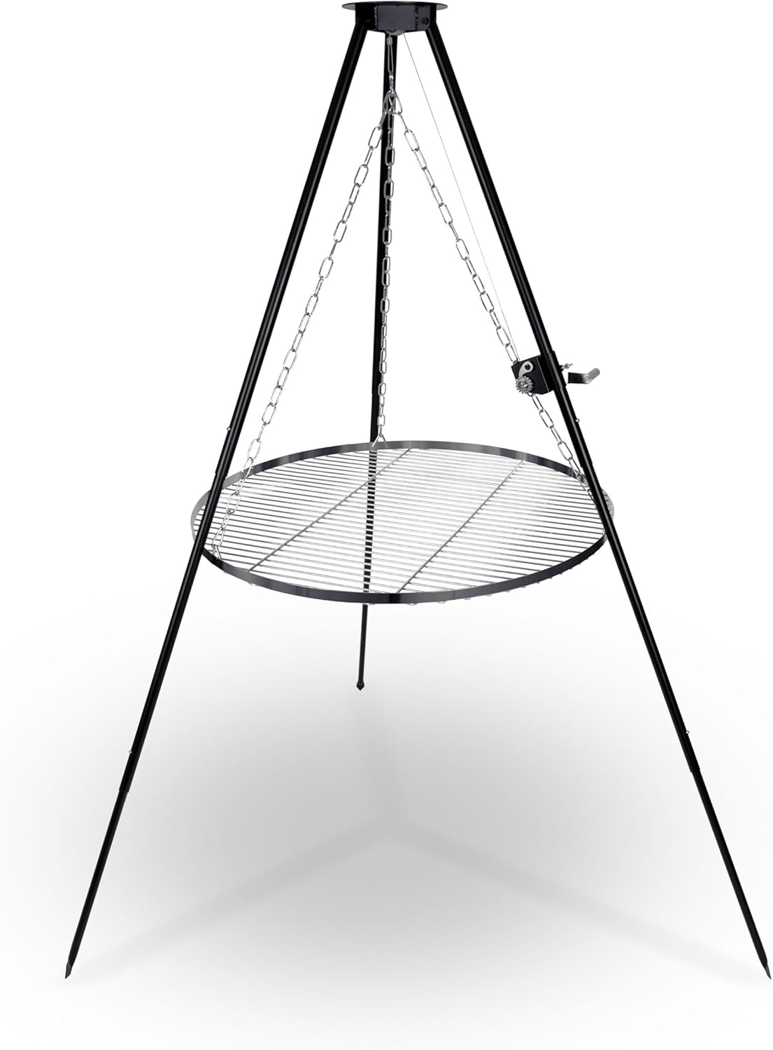Griglie, Griglia girevole a tre zampe, braciere antiruggine, regolabile in altezza, 80 cm, in acciaio verniciato a polvere, colore nero, Berdsen