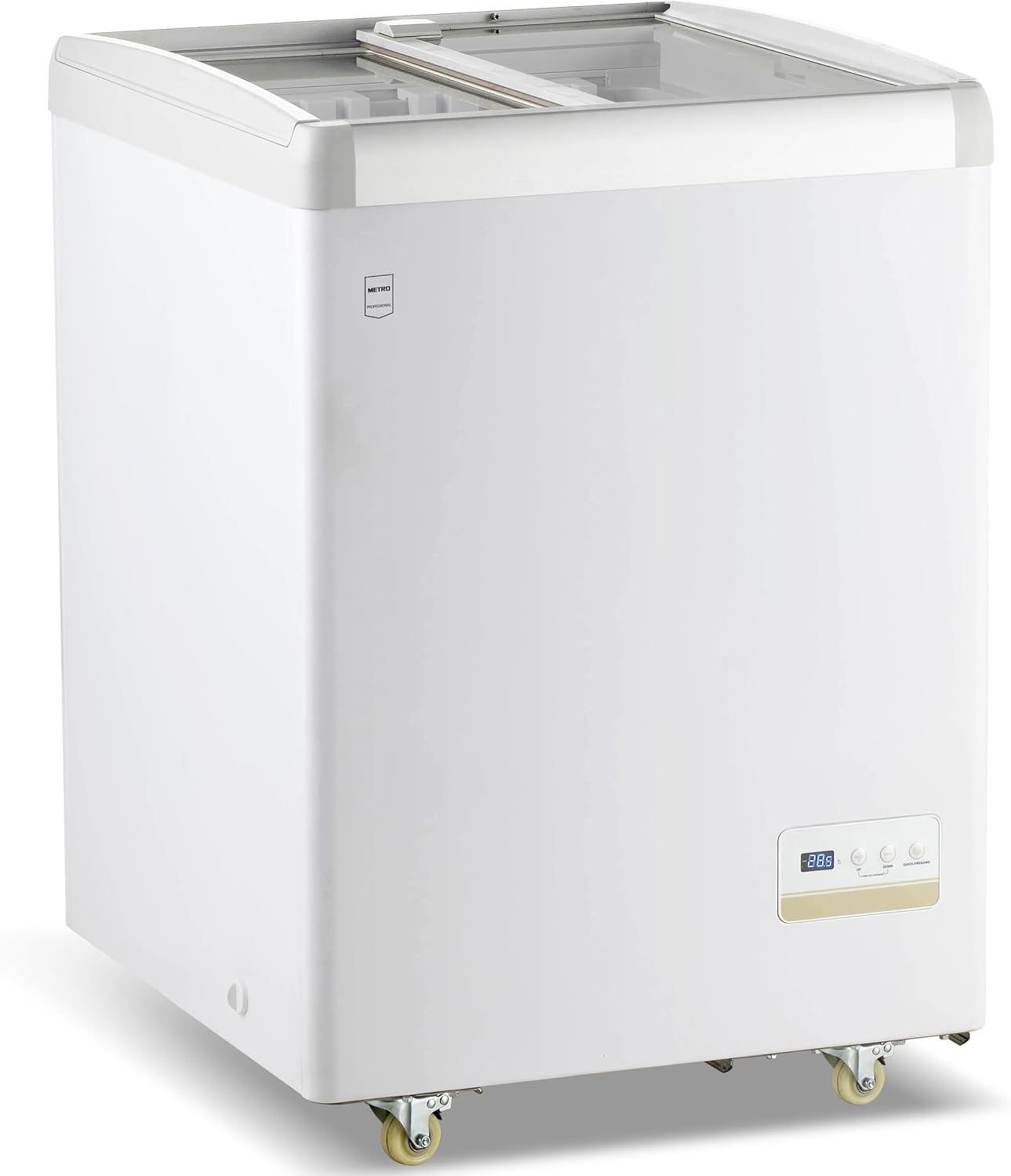 Congelatore a pozzetto GICC1108, 120 L, 2 Cestelli, 4 Ruote, Vetrina, Funzione di Congelamento Rapido, Serratura, METRO Professional